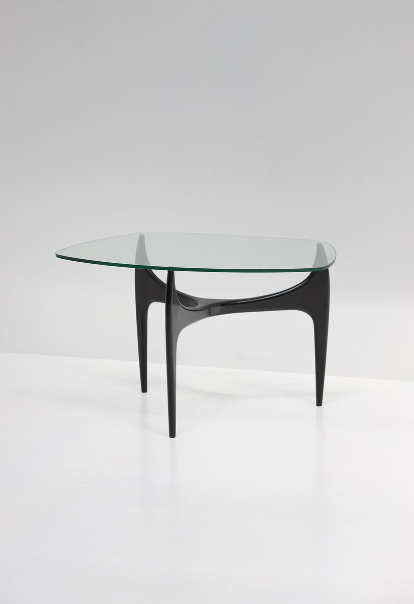 Glass and Wood Coffee Table by Jos de Mey for Luxus, 1950s