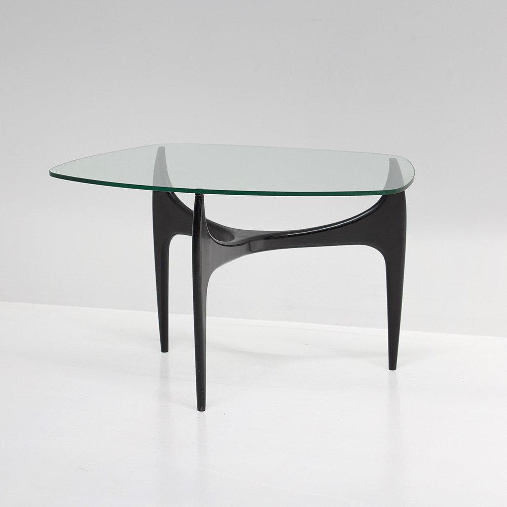 Glass and Wood Coffee Table by Jos de Mey for Luxus, 1950s