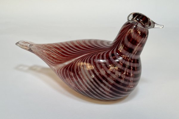 Glass Art Mouth-Blown Bird Figure by Oiva Toikka for Iittala, Finland, 1980s-JP-1702511