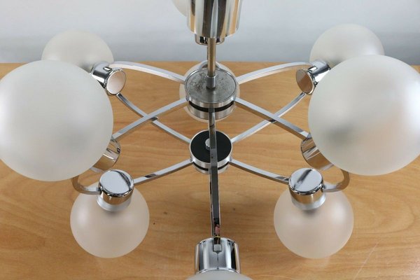 Glass Ball Sputnik Pendant Lamp, 1970s-FUP-890429