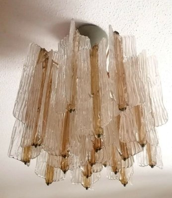 Glass Bark Chandelier from Venini, 1960s-FIP-994298