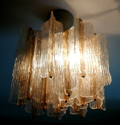 Glass Bark Chandelier from Venini, 1960s-FIP-994298