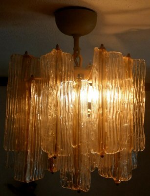 Glass Bark Chandelier from Venini, 1960s-FIP-994298