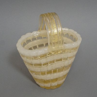 Glass Basket Attributed to Ercole Barovier for Barovier & Toso, 1940s-KJP-1288524