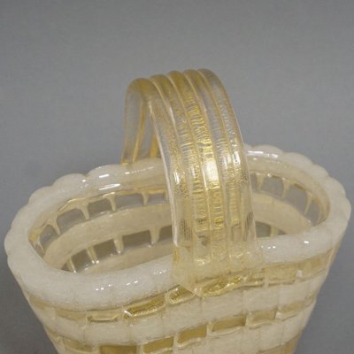 Glass Basket Attributed to Ercole Barovier for Barovier & Toso, 1940s-KJP-1288524