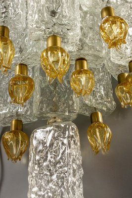 Glass Block & Gold Tulip Sconces from Barovier & Toso, 1940, Set of 2-MBH-1032382