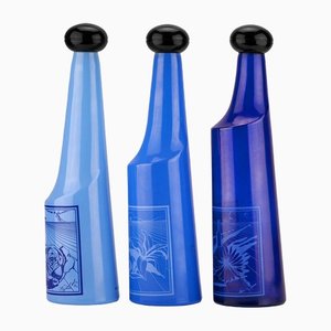 Glass Bottles Set by Salvador Dalí for Rosso Antico, Italy, 1970s, Set of 3-SED-1275007