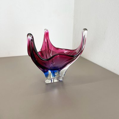 Glass Bowl Shell Centerpiece from Fratelli Toso, Italy, 1970s-QZ-1166886