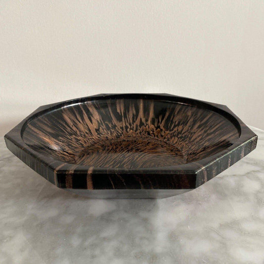 Glass Bowl with Cut-Off Inclusions