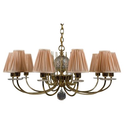 Glass & Brass Chandelier by J. & L. Lobmeyr for Lobmeyr, 1950s-SPD-1299413