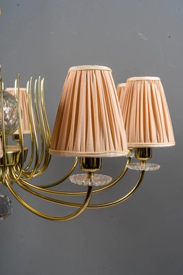 Glass & Brass Chandelier by J. & L. Lobmeyr for Lobmeyr, 1950s-SPD-1299413