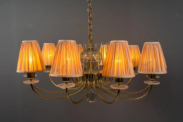 Glass & Brass Chandelier by J. & L. Lobmeyr for Lobmeyr, 1950s-SPD-1299413