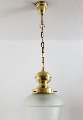 Glass & Brass Chandelier by Luigi Caccia Dominioni, 1970s-VNE-772661