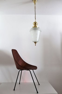 Glass & Brass Chandelier by Luigi Caccia Dominioni, 1970s-VNE-772661