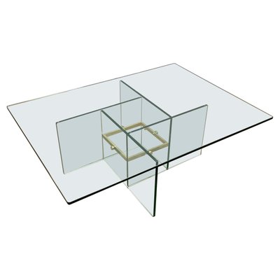 Glass & Brass Coffee Table from Fontana Arte, Italy, 1970s-LYQ-1171262