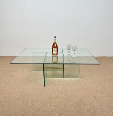 Glass & Brass Coffee Table from Fontana Arte, Italy, 1970s-LYQ-1171262