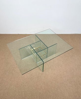 Glass & Brass Coffee Table from Fontana Arte, Italy, 1970s-LYQ-1171262