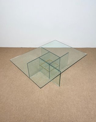 Glass & Brass Coffee Table from Fontana Arte, Italy, 1970s-LYQ-1171262