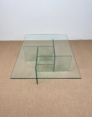 Glass & Brass Coffee Table from Fontana Arte, Italy, 1970s-LYQ-1171262