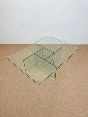 Glass & Brass Coffee Table from Fontana Arte, Italy, 1970s-LYQ-1171262