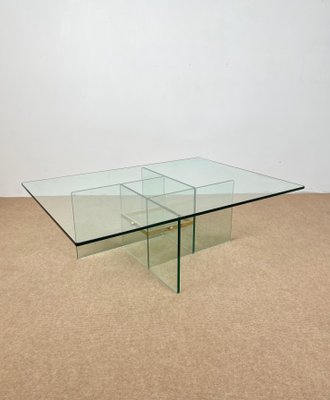 Glass & Brass Coffee Table from Fontana Arte, Italy, 1970s-LYQ-1171262