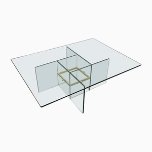 Glass & Brass Coffee Table from Fontana Arte, Italy, 1970s-LYQ-1171262