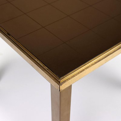 Glass & Brass Coffee Table, Italy, 1970s-1980s-VMM-1355464