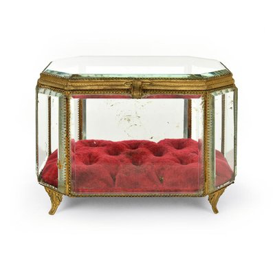 Glass & Brass Jewelry Box-NQ-945162