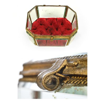 Glass & Brass Jewelry Box-NQ-945162