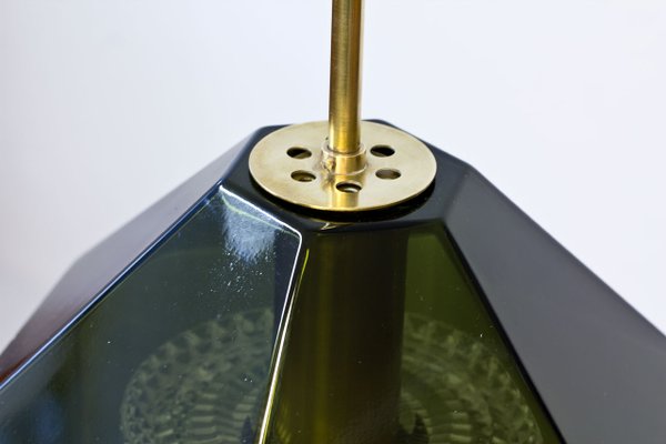 Glass & Brass Pendant Lamp by Carl Fagerlund for Orrefors, 1960s-TM-1415268