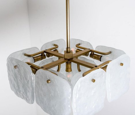 Glass & Brass Pendant Light by J.T. Kalmar, Austria, 1960s-VDW-1350713