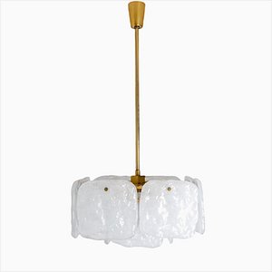 Glass & Brass Pendant Light by J.T. Kalmar, Austria, 1960s-VDW-1350713