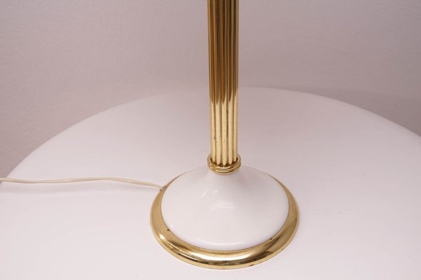 Glass & Brass Table Lamp, 1970s-KIJ-894447