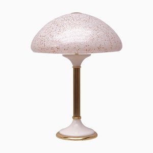 Glass & Brass Table Lamp, 1970s-KIJ-894447