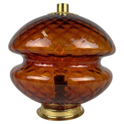 Glass & Brass Table Lamp by Jablonec Glassworks, Czechoslovakia, 1960s-TZ-1364726