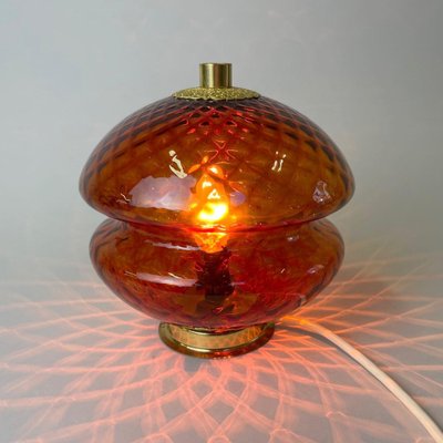 Glass & Brass Table Lamp by Jablonec Glassworks, Czechoslovakia, 1960s-TZ-1364726