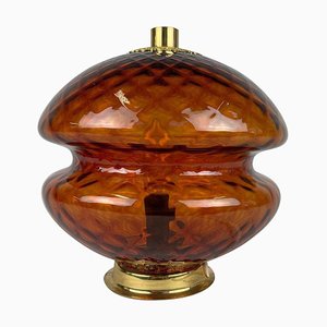 Glass & Brass Table Lamp by Jablonec Glassworks, Czechoslovakia, 1960s-TZ-1364726