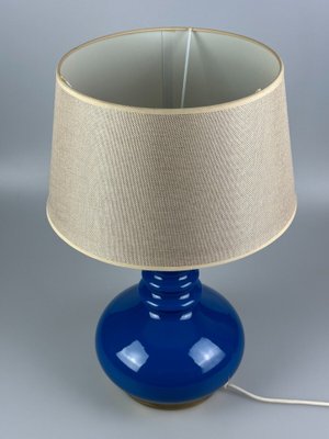 Glass & Brass Table Lamp with Fabric Shade, Germany, 1970s-EJL-1724215