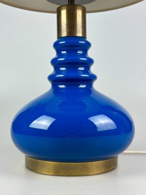 Glass & Brass Table Lamp with Fabric Shade, Germany, 1970s-EJL-1724215