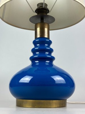 Glass & Brass Table Lamp with Fabric Shade, Germany, 1970s-EJL-1724215