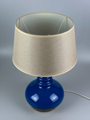 Glass & Brass Table Lamp with Fabric Shade, Germany, 1970s-EJL-1724215