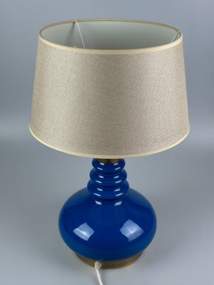 Glass & Brass Table Lamp with Fabric Shade, Germany, 1970s-EJL-1724215