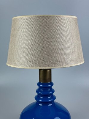 Glass & Brass Table Lamp with Fabric Shade, Germany, 1970s-EJL-1724215