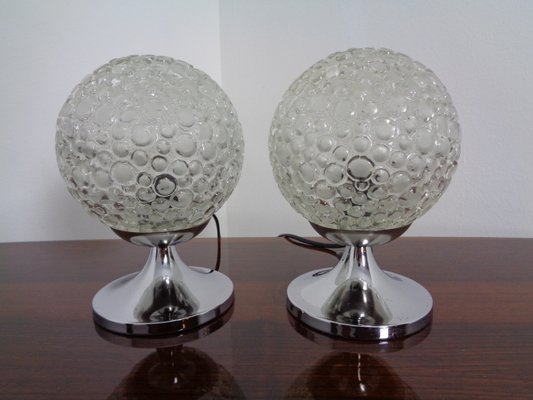 Glass Bubble Table Lamps, 1970s, Set of 2-RDW-842108