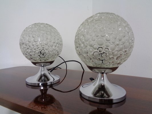 Glass Bubble Table Lamps, 1970s, Set of 2-RDW-842108