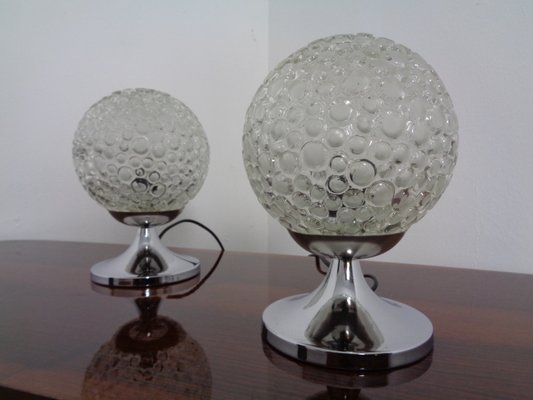 Glass Bubble Table Lamps, 1970s, Set of 2-RDW-842108