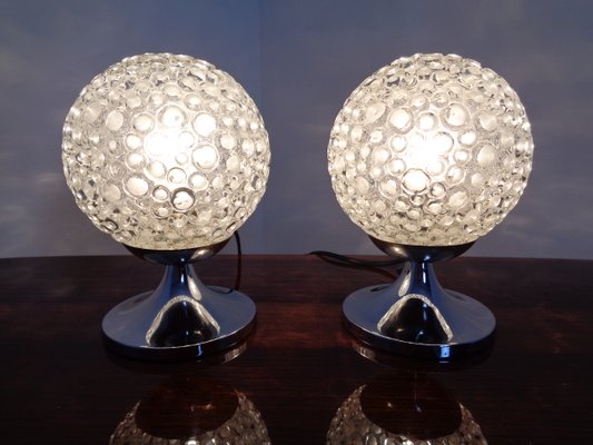 Glass Bubble Table Lamps, 1970s, Set of 2-RDW-842108