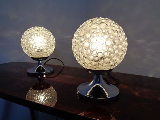 Glass Bubble Table Lamps, 1970s, Set of 2-RDW-842108