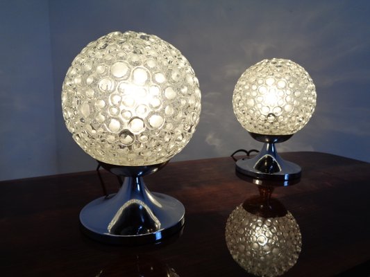 Glass Bubble Table Lamps, 1970s, Set of 2-RDW-842108