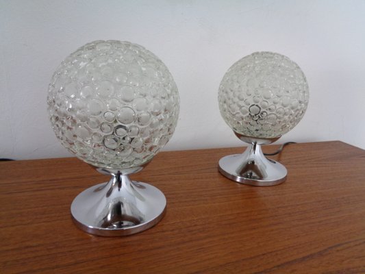 Glass Bubble Table Lamps, 1970s, Set of 2-RDW-842108